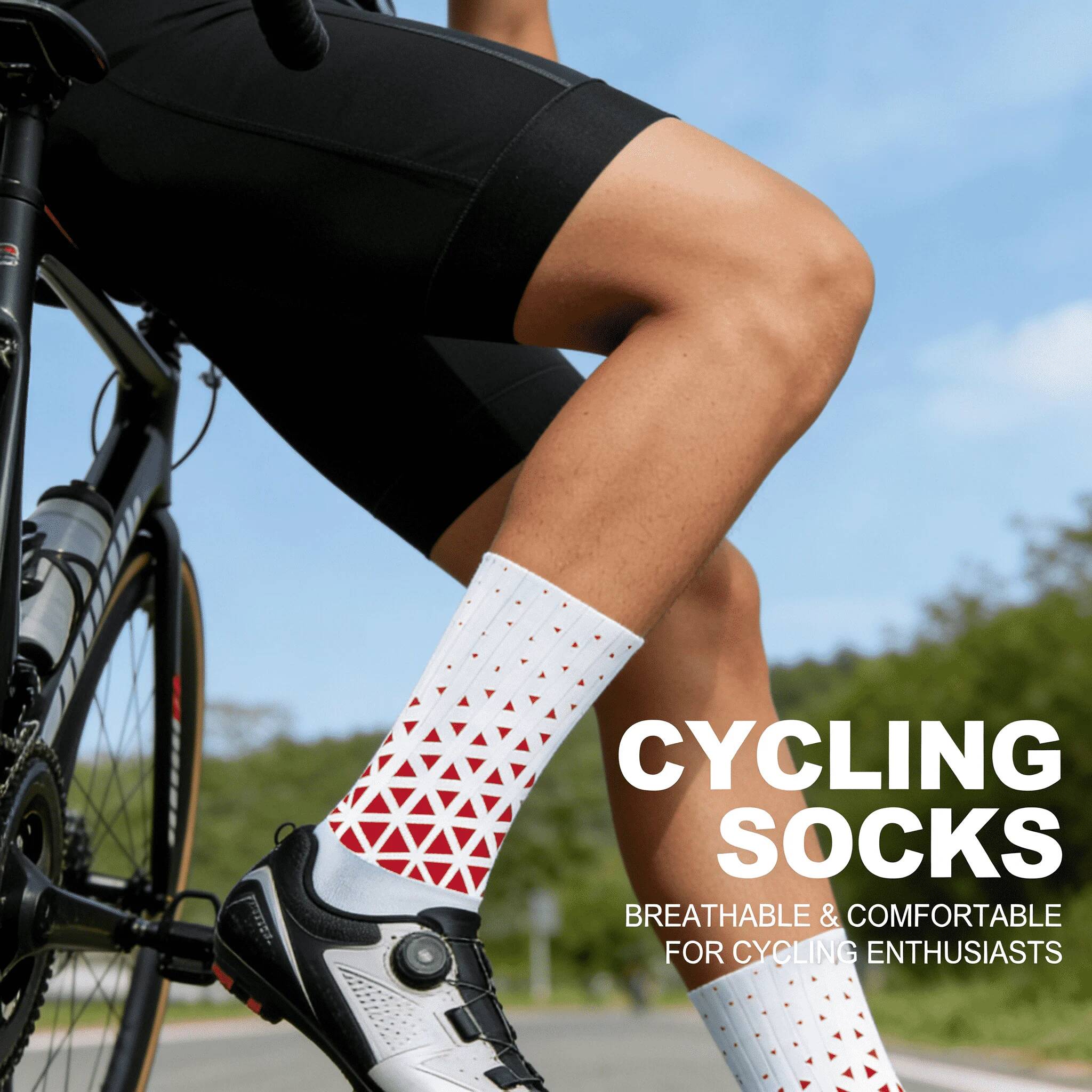 Cycling Gear For Men - Meias de Ciclismo Profissionais Antiderrapantes 2026: