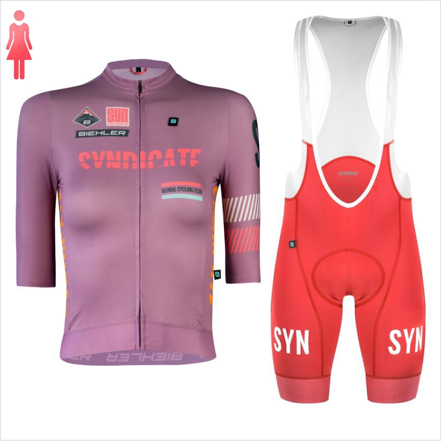 Cycling Gear Women Sale - SYN-Shorts de manga curta roxa e