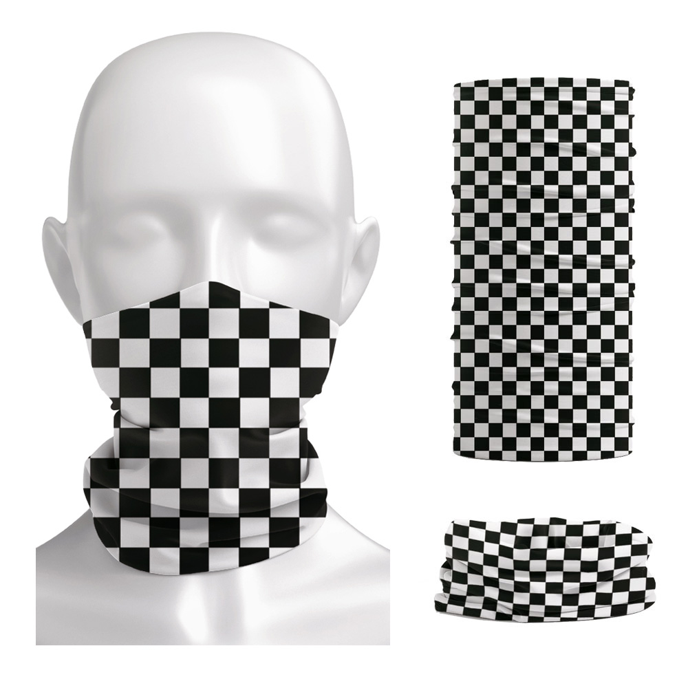 Cycling Gear For Men - Xadrez ska impresso bandana pescoço mais