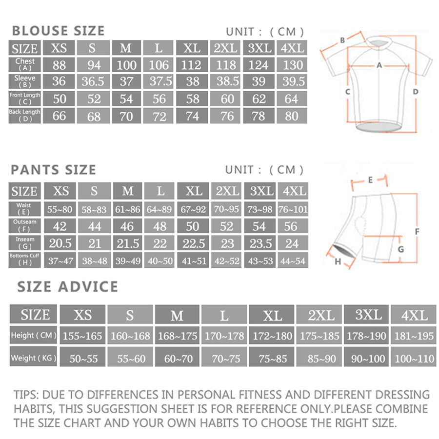 Conjunto de roupas de ciclismo - Cycling Gear Clothing avaliação e preço