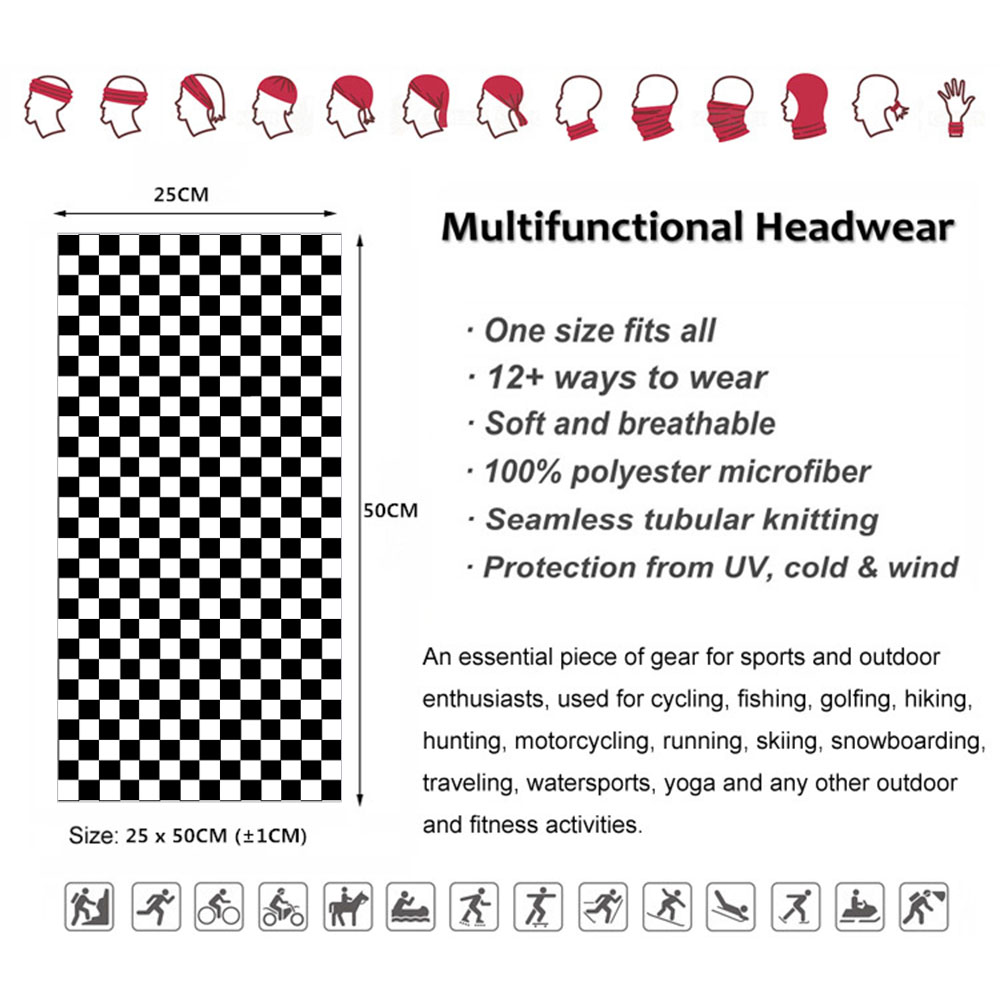 Xadrez ska impresso bandana pe - Cycling Gear For Men avaliação e preço
